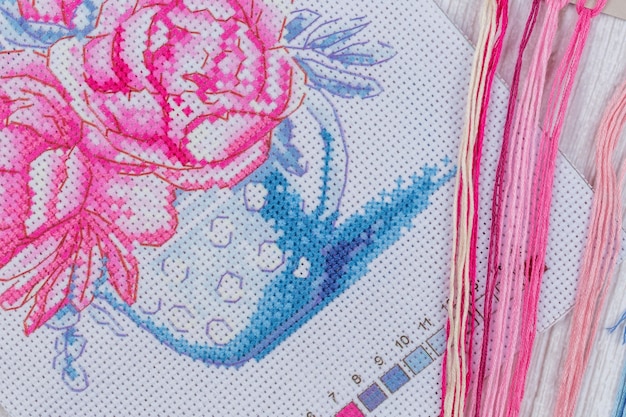 haftowane kolory i nici